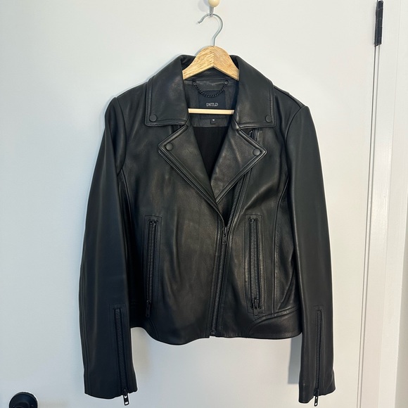 DSTLD Black Leather Jacket for Women - Picture 4 of 7